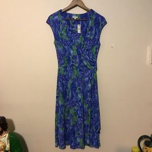 Talbots• Blue floral print spring dress